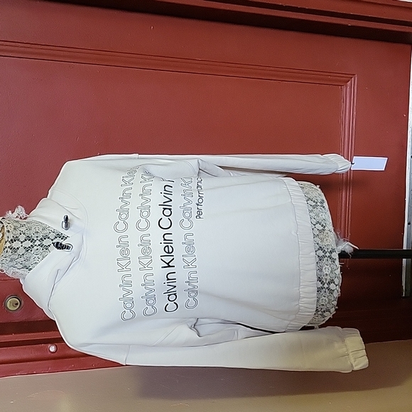 Calvin Klien Performance Off-White Hoodie Top Size Small - Picture 6 of 14